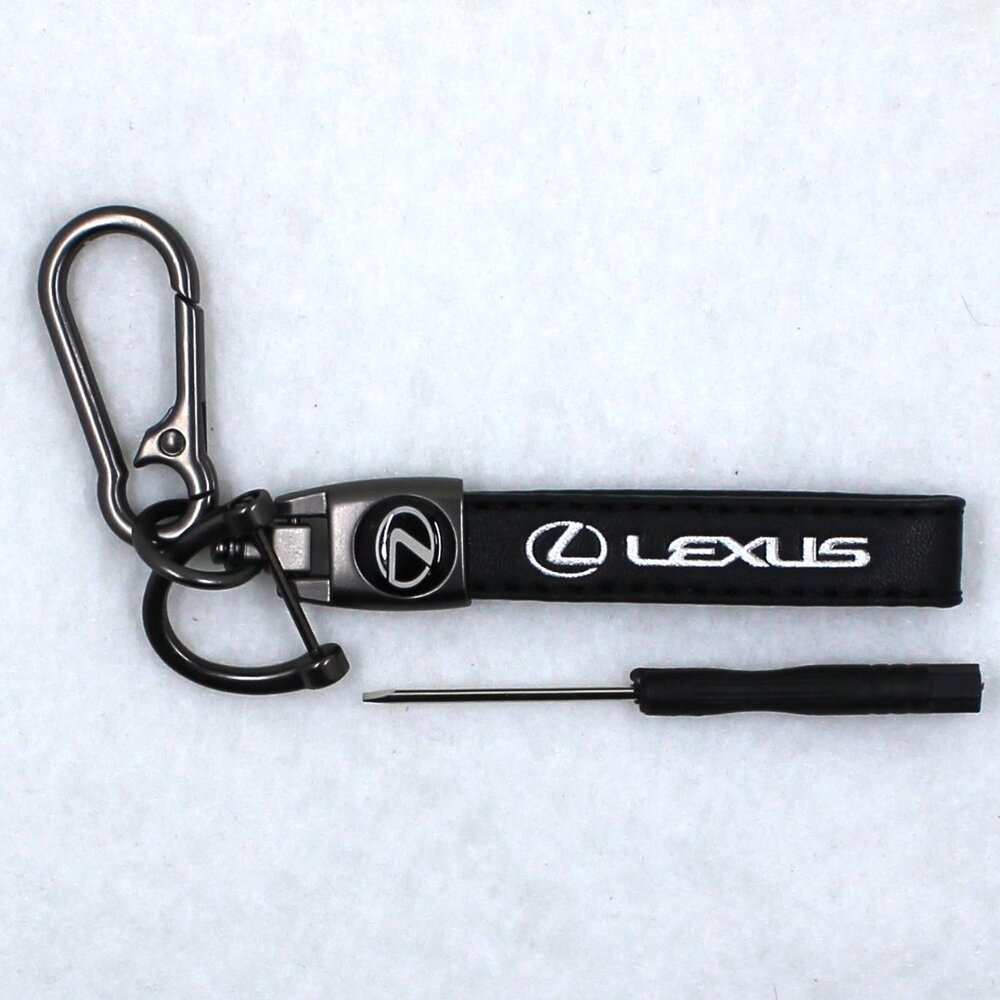 Lexus Keychain With Strap, Carabiner and Equestrian Key Holders Plus Screwdriver